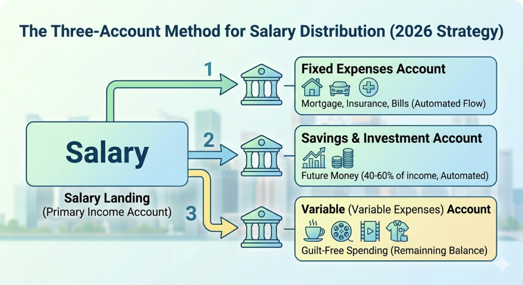 Christopher Tan's three pillars of financial stability in 2026: Cash Flow, Coverage, and Retirement Management diagram.